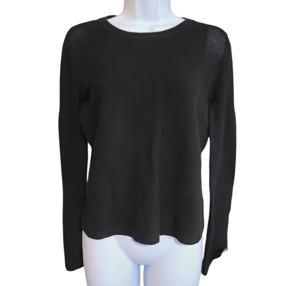 PHILOSOPHY Black Sweater With Mesh Shoulders XS